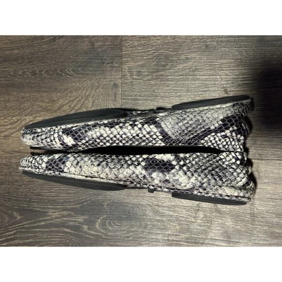 Tory Burch Python Snake Ballerina Ballet Flat Women Shoes Sz 6.5 Black Logo - Picture 4 of 12